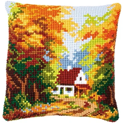 Image of Vervaco Forest House Chunky Cross Stitch Cushion Panel Kit