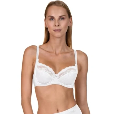 Image of Lisca 20226/20227 01 Women&#039;s Evelyn White Lace Non Padded Underwired Full Cup Bra 38D