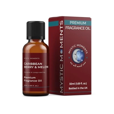 Image of Mystic Moments Caribbean Berry &amp; Melon Fragrance Oil 50ml Perfect for Soaps, Candles, Bath Bombs, Burners, Diffusers and Skin Hair Care Items