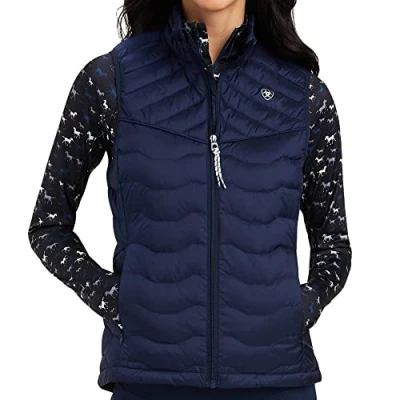 Image of ARIAT Womens Ideal Down Vest Gilet Navy Eclipse Size XS