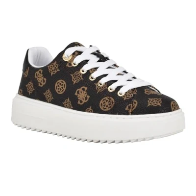 Image of GUESS Women&#039;s DENESA Sneaker, Medium Brown Logo 210, 9, 6.5 UK