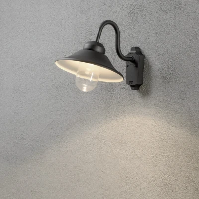 Image of Vega Outdoor Classic Dome Wall Light Black LED 8W, IP44