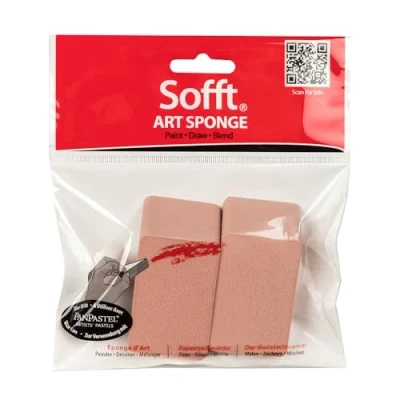 Image of PanPastel Sofft Tool 61031 Flat Angle Slice Sponge Pack of 2 for Artist Painting Pastels
