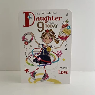 Image of Jonny Javelin Wonderful Daughter Age 9 Who&#039;s Today Birthday Card Hula Hoop