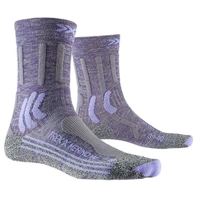 Image of x Socks Trek Merino Women Outdoor Trekking Hiking Walking Grey Purple Melange/Grey Melange, 35/36