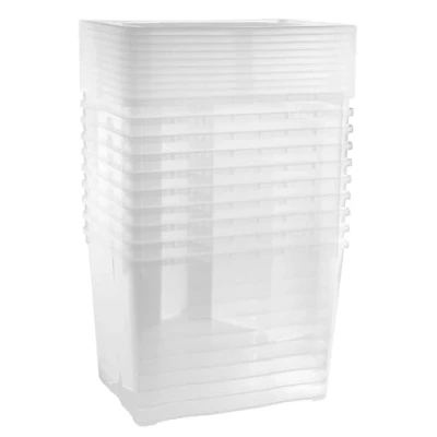 Image of Grizzly storage boxes 10 x 20 L medium high with lid transparent stackable ventilation