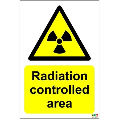Image of Radiation controlled area Sign Self adhesive vinyl 200mm x 300mm