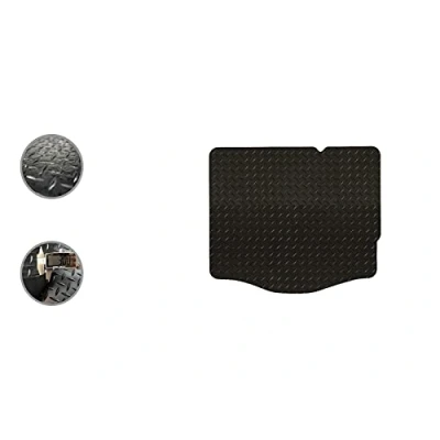Image of Car Mat Co Tailored Fit Black Heavy Duty Rubber Boot for Ford Focus 2011 18 [Hatchback]