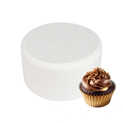 Image of Culpitt 6&quot; x 3&quot; Round Cake Dummy, Bevelled Edge Form, Practice Decorating or Use for Creating Long Lasting Displays, Smooth Polystyrene