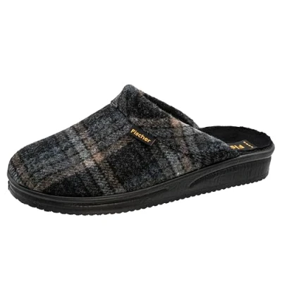 Image of Fischer Men&#039;s Andy Slippers, Grey Coloured 669, 7.5 UK