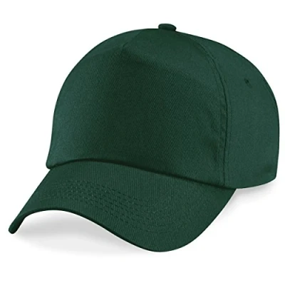 Image of Beechfield B101B Green Baseball Cap Sun Hat, Sports Cap, Boy&#039;s Girl&#039;s Hat 100% Cotton Twill Unisex Kid&#039;s