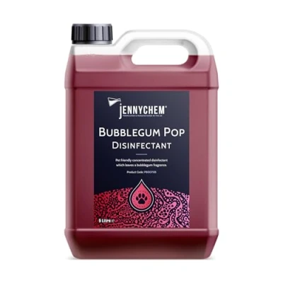 Image of Concentrated Pet Disinfectant 5L Powerful, Long Lasting Fresh Scent Cleaner Kills Germs &amp; Bacteria Safe for Use Around Pets Ideal Areas, Kennels, Homes More (Bubblegum)