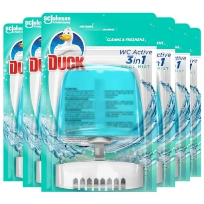 Image of Duck Toilet Cleaner, 3 in 1 Liquid Rim Block, Cool Mist, 55 ml, Pack of 6