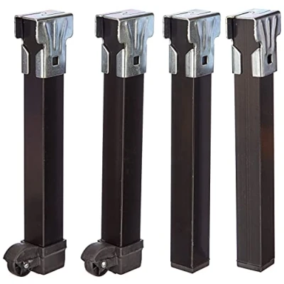 Image of Imex El Zorro , Set of 4 Bed Base Legs with Wheels, Metal, Neutral, 250 x 30 mm