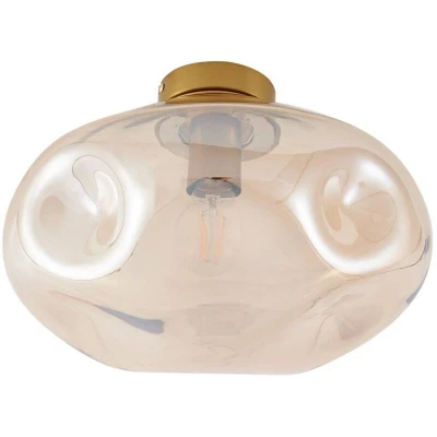 Image of Lindby Lelia ceiling light, amber, glass, Ø 35 cm