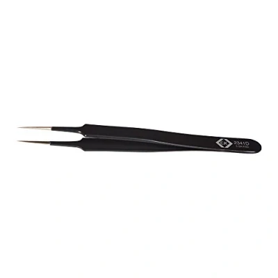 Image of C.K Precision ESD Tweezers 110mm, Superfine tips, straight