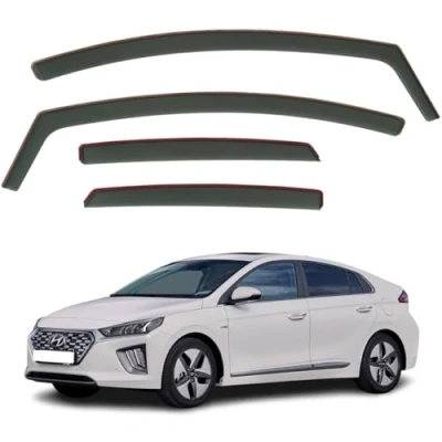 Image of Set Of 4 Wind Deflectors Compatible with HYUNDAI IONIQ 2016 2017 2018 2019 2020 2021 2022 2023 Models.