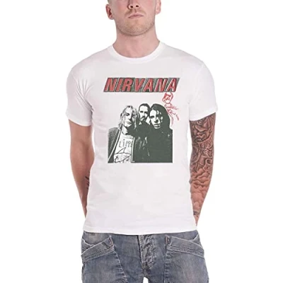 Image of Nirvana T Shirt Flipper Photo Band Logo Official Unisex White M