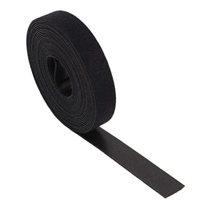 Image of 5m Fastening Tape Hook and Loop Straps Cable Ties for Management, 1cm Wide, Black