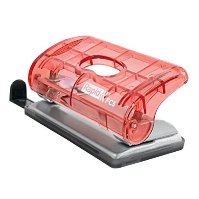 Image of Esselte Rapid Mini Hole Punch, Small 2 Puncher, 10 Sheet Capacity, Compact, Home, Office, School Use, Colour&#039;Breeze Range, Coral, 5001333