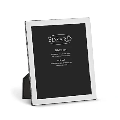 Image of Edzard Photo Frame Salerno, 8x10 inch (20x25 cm), Silver Plated Picture Frame, Tarnish Protected