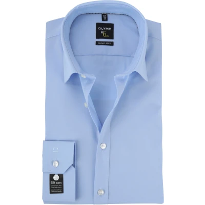 Image of OLYMP No&#039;6 six Shirt Skinny Fit Extra Long Sleeve Light Blue size 40