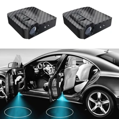 Image of 2 Pcs Custom Logo Wireless Projector, Personalized Car Door Light, LED Puddle lights, Carbon fiber Projector Accept