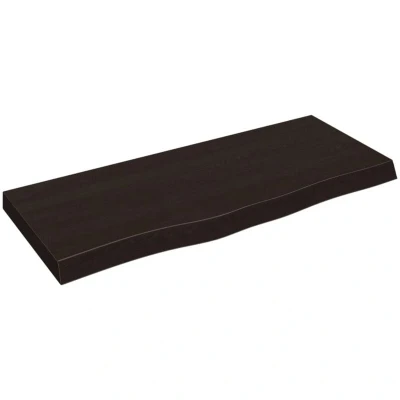 Image of vidaXL Wall Shelf Dark Brown 100x40x(2 6) cm Treated Solid Wood Oak