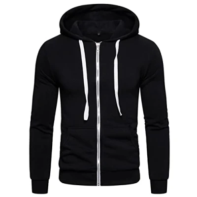 Image of True Face Mens Hoodie Full Zip Sweatshirt Fleece Hooded Long Sleeve Outerwear Top TF031 Hody Black Small