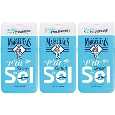 Image of Le Petit Marseillais, Extra Mild Sea Salt Shower Gel (250 ml bottle) 92% natural ingredients and pH neutral to skin Fully recyclable bottle