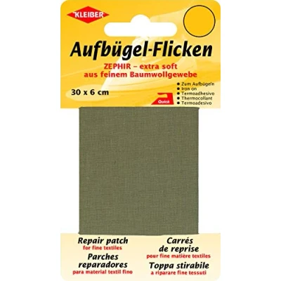 Image of Kleiber 30 x 6 cm Extra Soft Fine Cotton Iron On Repair Tape, Light Brown