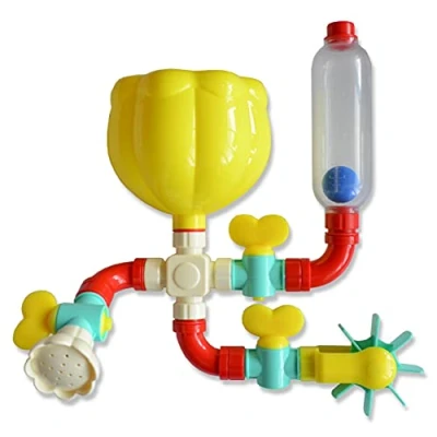 Image of Buddy &amp; Barney Bath Time Water Fall Toy for Babies Pipes Toddlers Works Kids Set of 11 , Vales and Wheel Children Bathtub Fun