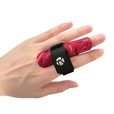 Image of Kuangmi Finger Sleeve Support Protector Prevents Injury During Sports 1 Piece (Red, L/XL)