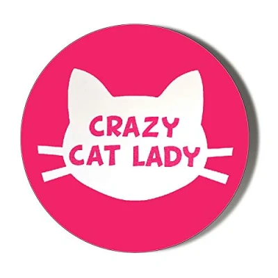 Image of Gift Insanity CRAZY CAT LADY PINK 45mm novelty badge