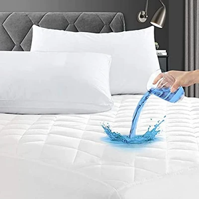 Image of British Home Bedding 100% Waterproof Anti Allergy Quilted Mattress Protector Cotton Fitted Sheet (Double)