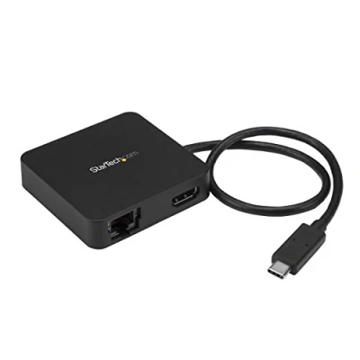 Image of StarTech.com USB C Multiport Adapter to 4K HDMI / 3.0 Gigabit Ethernet Powered Hub (DKT30CHD)