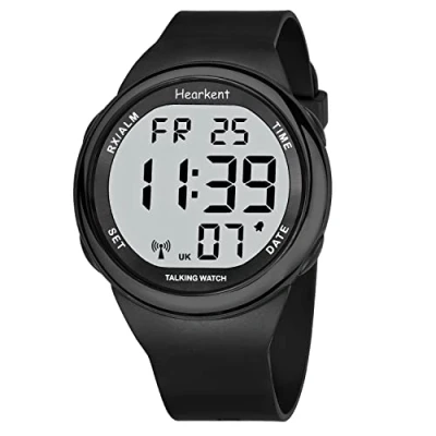 Image of Hearkent Atomic Talking Watch Sets Itself for Visually Impaired Or Seniors Big Number Easy to Read Elderly