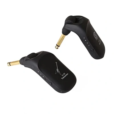 Image of Chen0 super Guitar Transmitter and Receiver Wireless System 4 Channels Audio with Rechargeable Lithium Battery USB Cable