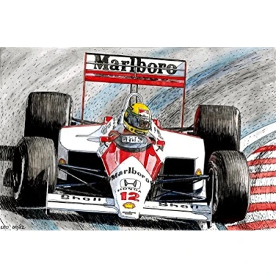 Image of Ayrton Senna McLaren MP4/4 Greeting Card