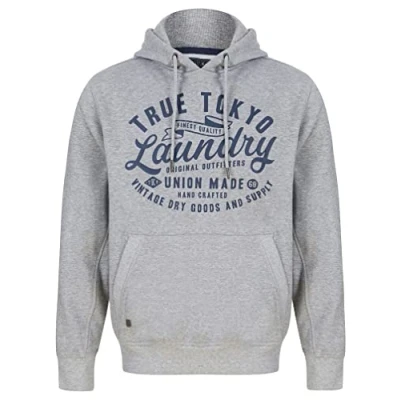 Image of Tokyo Laundry Men&#039;s Sword Motif Brushback Fleece Pullover Hooded Top