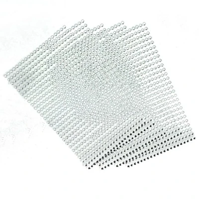 Image of 5 x Sheets of Colourful Acrylic Self Adhesive Gem Rhinestone Stickers for DIY Decoration white