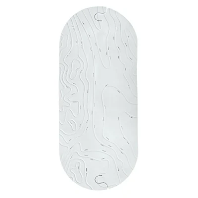 Image of Boon Bathtub Mat Griffle Rubber Soft Textured Non Slip Baby Bath for Tub with Drainage Holes and Suction Cups BPA Free