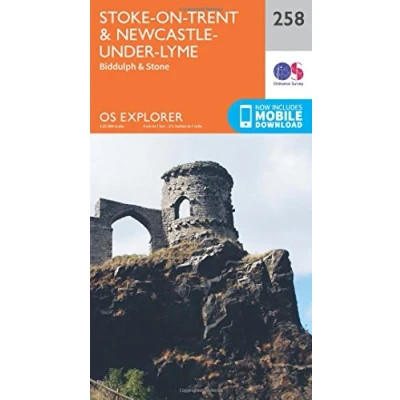 Image of Explorer 258 Stoke on Trent &amp; Newcastle under Lyme Map With Digital Version
