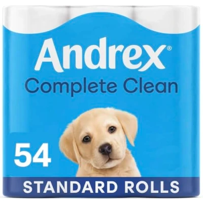 Image of Andrex Toilet Roll Classic Clean Paper, 54 Rolls