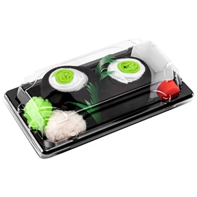 Image of Rainbow Socks Woman Man Sushi Box Cucumber Maki 1 Pair Size 7,5 11