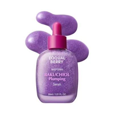 Image of EQQUALBERRY Bakuchiol Firming Serum: Pore and Wrinkle Minimiser with Bakuchiol, Retinol Alternative for Sensitive Skin, Improves Strength Elasticity Ceramides Peptides