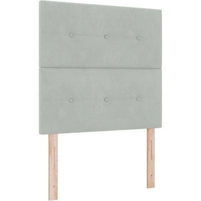 Image of vidaXL Box Spring Bed with Mattress &amp; LED Light Grey 80x200 cm Velvet