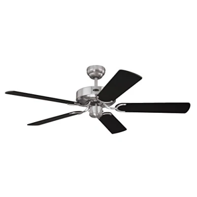 Image of 78321 Portland Ambiance 90 cm Chrome Indoor Ceiling Fan, Light Kit with Mushroom Glass