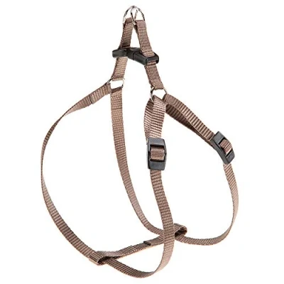 Image of Ferplast Small Dog Harness Easy S, Adjustable Cat Harness, to Wear, 35 53 cm. Brown