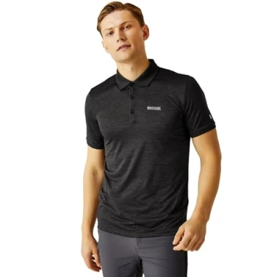Image of Regatta Mens Remex II Jersey Quick Dry Short Sleeve Polo Shirt Top Black XL